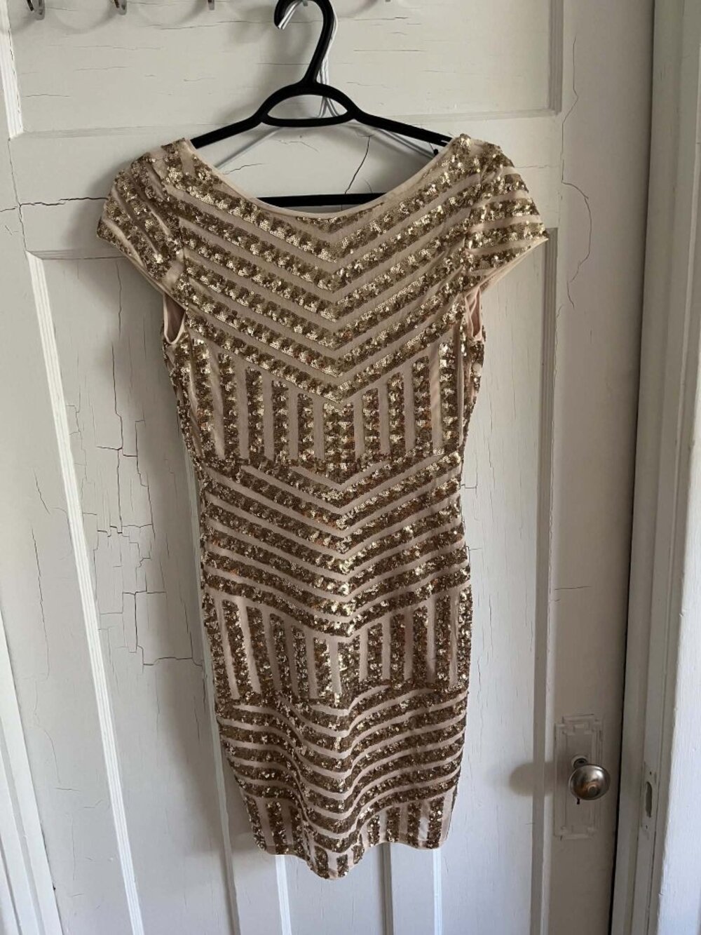 Gold sequin cocktail dress